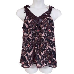 Mix It Women's Multicolor Floral Print V-Neck Tie Strap Blouse